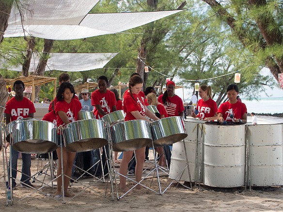 A steel pan band of local students provided beachside music Jan 19, 2013 11:46 AM : Grand Cayman