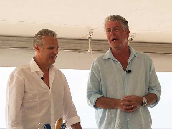 After returning from Rum Point back to the Ritz, we barely had time to relax before Eric and Tony started their comedy schtick on the beach Jan 19, 2013 3:35 PM : Anthony Bourdain, Eric Ripert, Grand Cayman