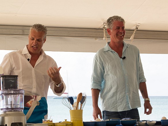 Eric shows photos of Tony "thinking pensively" (ie. falling asleep) in his beach chair Jan 19, 2013 3:34 PM : Anthony Bourdain, Eric Ripert, Grand Cayman