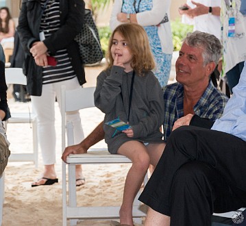 Tony and his daughter watching the entertainment that is Jose Andres Jan 17, 2014 11:29 AM : Anthony Bourdain, Grand Cayman