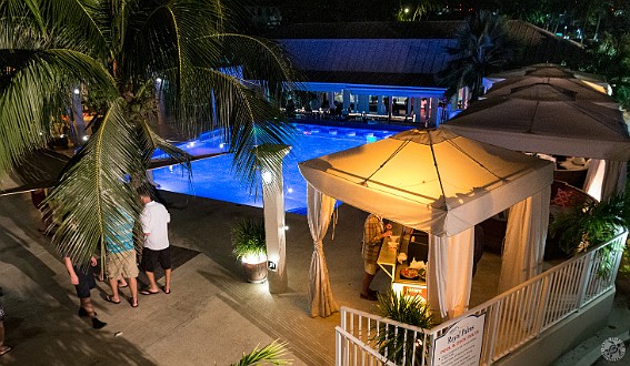 It's dessert and coffee time around the Royal Palms pool Jan 17, 2014 8:59 PM : Grand Cayman