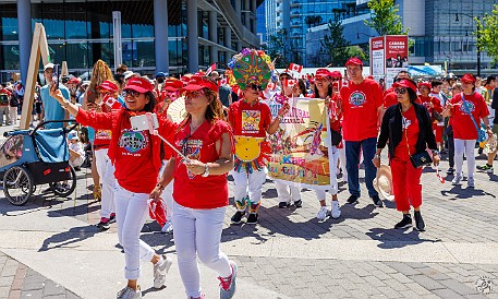 Vancouver-027 After the dance groups, several Filipino social clubs paraded around Canada Place similar to New Orleans-style main and second line parades.