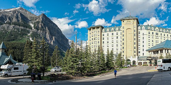 LakeLouise-001 Evening arrival at Chateau Lake Louise