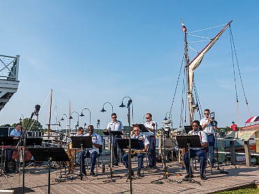 Thursdays on the Dock with the US Coast Guard Beacons Jazz Band The US Coast Guard Band kicked off the first "Thursday's on the Dock" concert of the Summer and they did not disappoint!