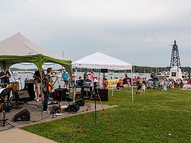 The John Spignesi Band jamming on the dock The weather was the pick of the week for enjoying the JSB on the museum lawn