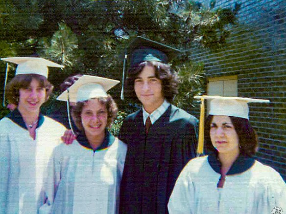 RippowamGraduation1975-008 Elaine Caporizzo, Jane Weinberg, Randy Friedman, and Cheri Peck