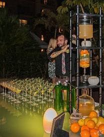 CaymanCookout2015Day3-045 The evening starts off on the patio with mixologist Charles Joly mixing up some wild and crazy libation he calls the 