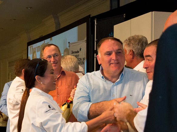 And the winning chef, the woman on the left, is congratulated by all Jan 15, 2017 2:18 PM : Emeril Lagasse, José Andrés, Rainer Zinngrebe