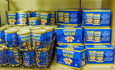 Back at the Honolulu Airport waiting for our flight home, the end-times are clearly near as indicated by this display of Spam flavored macadamia nuts May 21, 2011 3:31 PM : Oahu