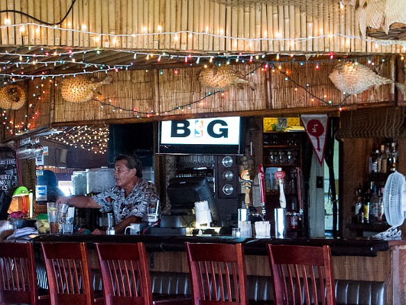 Bar area of La Mariana with all of the tiki kitsch. Being late afternoon, it was pretty empty. May 11, 2013 4:10 PM : Oahu