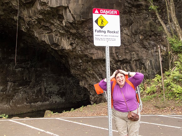 The Waikanaloa wet cave out by Ke'e Beach was now completely cordoned off with dire warning signs. Unfortunately, Max failed to heed the warnings and had to protect herself. May 12, 2013 4:53 PM : Kauai, Maxine Klein