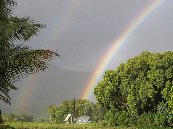 We knew we were in for a great time when we spotted a double rainbow across the road May 14, 2013 7:00 AM : Kauai