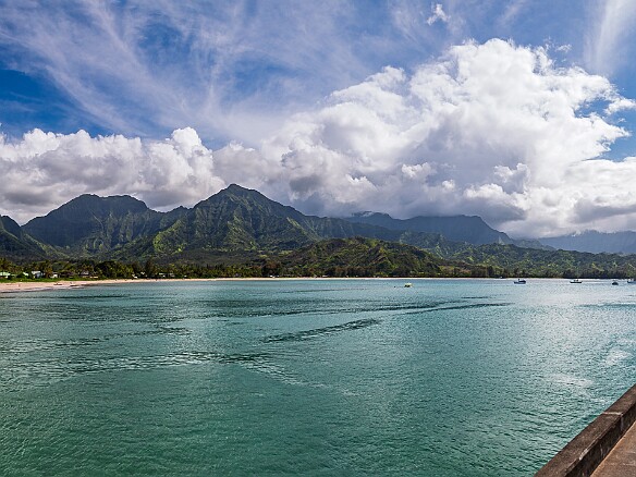 Mike takes in the quite amazing panoramic view of the bay and the mountains from the historic Hanalei Pier May 15, 2016 3:35 PM