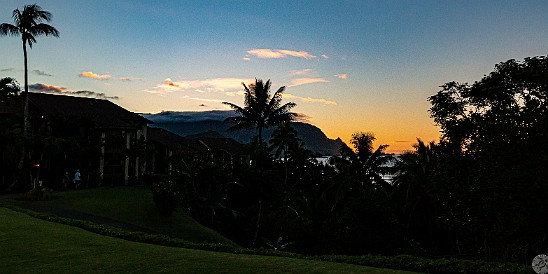 Kauai-014 The sun sets behind the mountains during the Winter, but some color still lights up Mt. Makana, aka Bali Hai
