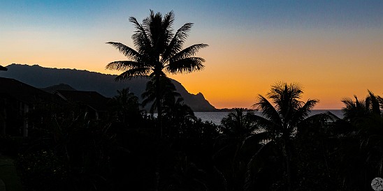 Kauai-015 The sun sets behind the mountains during the Winter, but some color still lights up Mt. Makana, aka Bali Hai