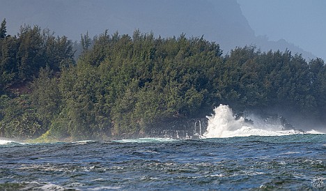 Kauai-017 A huge northwest swell rolled in on Sunday, generating waves with 45-60 ft face heights. In fact, on Oahu's North Shore the conditions were just right to hold...