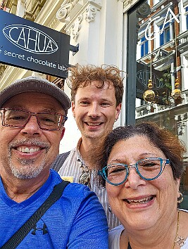 Koblenz2025-032 We're happy we got our chocolate treats and Tim is happy he doesn't have to run anymore!