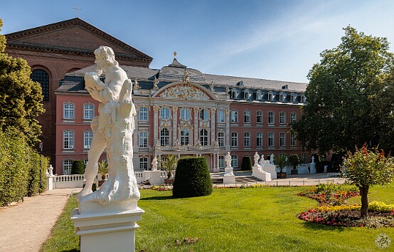 Trier2025-008 The gardens of the Trier Electoral Palace. The Archbishop of Trier was one of the seven powerful princes and archbishops who held the exclusive right to elect...