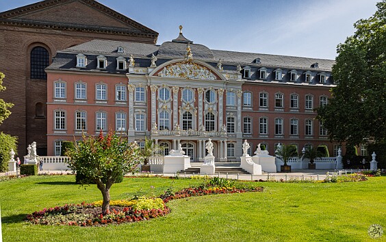 Trier2025-010 The gardens of the Trier Electoral Palace. The Archbishop of Trier was one of the seven powerful princes and archbishops who held the exclusive right to elect...