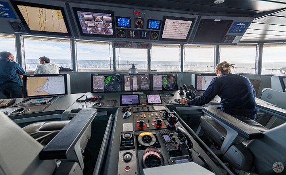 DayAtSea2024-007 A visit to the bridge of the ship to see if I could help keeping her steady as we traversed the rough North Sea. It turns out they didn't need my assistance and...