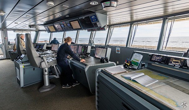 DayAtSea2024-008 A visit to the bridge of the ship to see if I could help keeping her steady as we traversed the rough North Sea. It turns out they didn't need my assistance and...