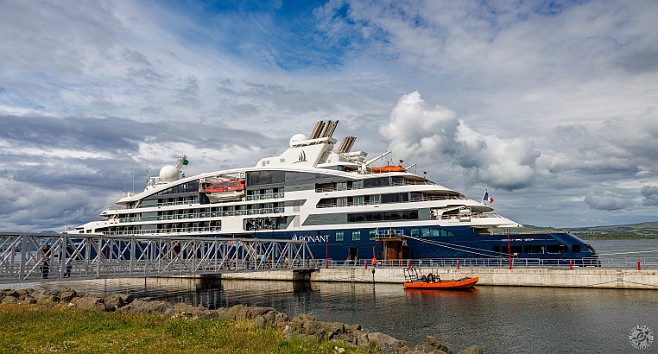 IsleOfMull2024-001 Friday late afternoon we boarded our small ship, Ponant's Le Dumont D'Urville, to embark on our 7-night cruise around the Scottish Isles. The ship's 92...