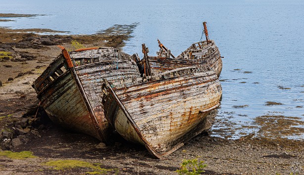 IsleOfMull2024-048 These three derelict and long abandoned fishing boats near the small village of Salen are said to be one of the most photographed sites in the islands. A quick...