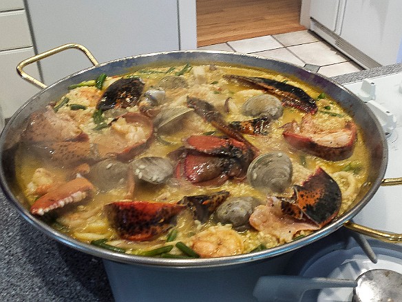 Seafood Paella-005 In the end, the only thing that died were the lobsters, clams, and shrimp