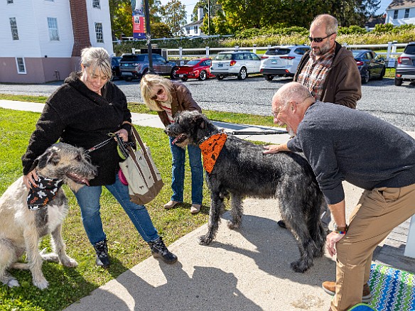 DogsOnTheDock2022-023 The new minister of the First Congregation Church of Essex, the Rev. Dave Stambaugh, blessed the dogs.